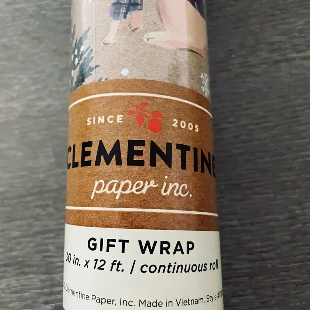 Christmas Dogs Rustic Holiday Gift Wrap Wrapping Paper Roll